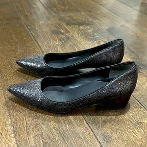 Via Spiga metallic black kitten heels size 5.5